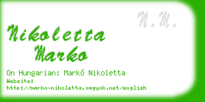 nikoletta marko business card
