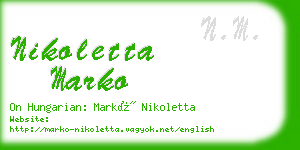 nikoletta marko business card
